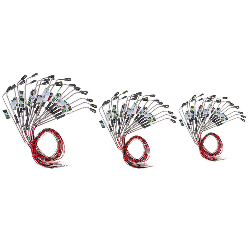 20Pc Stainless Steel LED Light Wire Lamppost 1/100 for Diorama Architecture