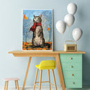 DIY Digital Painting By Numbers Kit Cat Canvas Picture Home Living Room Art