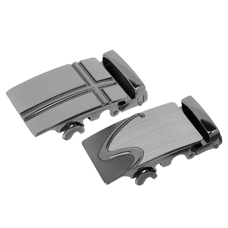 Lot 2 Men Fashion Automatic Ratchet Belt Buckle for Leather Belt