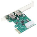 2 Port 5 Gbps Speed PCI-E To USB 3.0 HUB PCI  Expansion Card Adapter