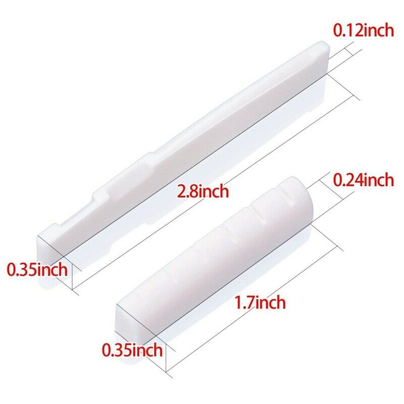 3 Set (6Pcs) Guitar Nut And Acoustic Bridge Saddle Made Of Bone For 6 Strin