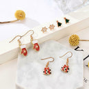 9 Pairs Christmas Stud Earrings Women Gloves Snowflake Dangles Jewelry Gift