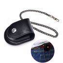 Pu Leather Pocket Watch Holder Storage Case Coin Purse Pouch Bag With Chain ME
