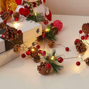 2m 20LED Lamp String Pinecone Shape Copper Battery Warm White Xmas Decor