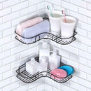 Bathroom Kitchen Shower Caddy Shelf Triangular Wall Corner Rack Organizer Black