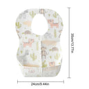 10pcs Cartoon Animal Thick Disposable Baby Bibs with Food Catcher Pocket A
