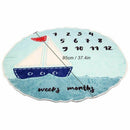 Round Milestone Blanket, Newborn Baby Milestone Blanket - Boy Baby Shower G