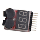 RC Lipo Battery Low Voltage Alarm 1S-8S Buzzer Indicator Checker Tester LED F2K6