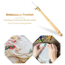 Embroidery Crochet Hook Wooden Handle French Crochet Sewing Needles Craft
