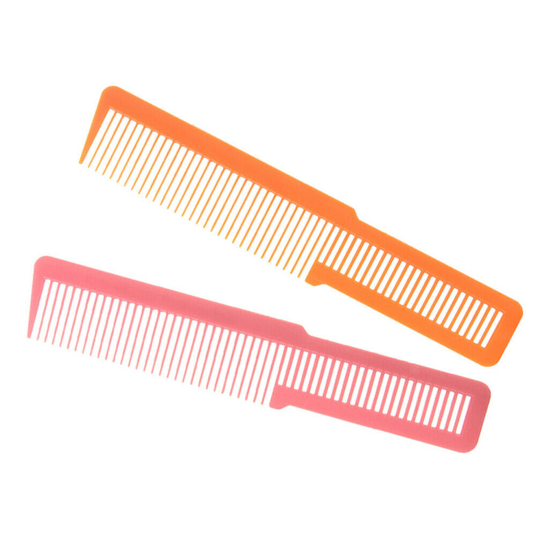 2x Barber Flattop  Cutting Comb Styling Anti-static Pink+Orange