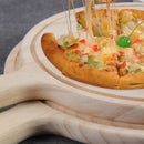 Home Wooden Pizza Paddle Cheese Serving Tray Plate Cutting Chopping Board Round