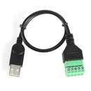 USB 2.0 Type A Male to 5Pin Screw w/30cm Shield Terminal Plug Adapter Cable
