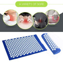 Acupressure Massager Cushion Pain Relieve Yoga Mat+Pillow (Blue w/o Bag) A