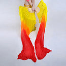 Women 1.8m Hand Made Belly Dance Silk Bamboo Fan Veils Folding Right Hand