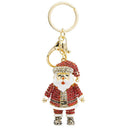 Christmas Rhinestone Santa Claus Bag Pendant Keychain Car Key Ring Jewelry