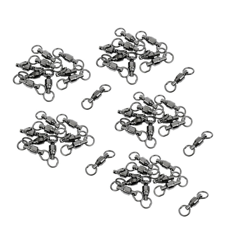 50 Pieces Ball Bearing Swivels Heavy Duty Rings Fishing Swivels Snaps 3#