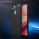 Soft TPU Bumper Case for OPPO A5s AX5s Carbon Fiber Brushed Cover Black A