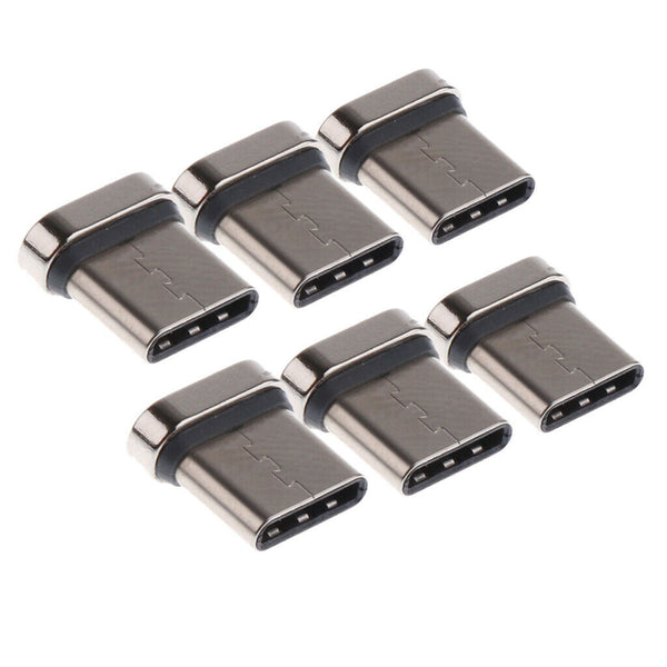 6x Aluminium Magnetic Tip USB Type C Head Converter Adapter Charge Connector