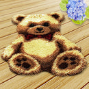 Latch Hook Rug Making kits for Kids Embroidery Bear with Canvas