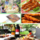 Barbecue Grilling Basket Grill BBQ Net Wooden Meat Fish Vegetable Outdoor B0H3