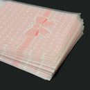 50x Self Adhesive Seal Plastic Bags Bowknot Pattern for Cookies Biscuit NEW WRV