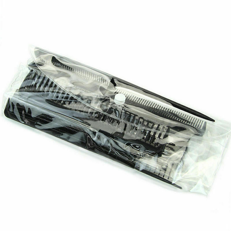 10pcs Salon Hair Cut Styling Hairdressing Barbers Combs Brush Set Black