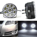 2x 9LED DRL Car Fog Lamp Round Driving Running Daytime Light Head Light White 3c