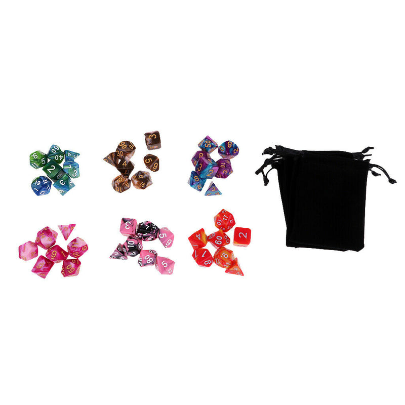 42 Pieces 16mm Six Sided Dice Acrylic Dice Family Set For D\u0026D TRPG