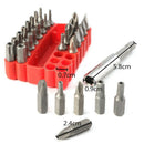 33 pc Security Bit Set Star Hex Key Torx Tamperproof Tri-Wing Screwdriv GWH