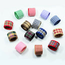 15pcs 25mm Wide Plaid Printed Polyester Ribbons for DIY Hairbow Party Decor