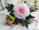 1Stem Artificial Peony Silk Flowers Bouquet 1 Flower 1 Bud Arrangements Pink
