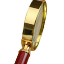 50mm 8X Handheld Magnifier with Wooden Handle Metal Frame Glass Loupe Magni