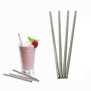 4Pcs Metal Drinking 304 Stainless Steel Straw Straight Straws for Juice Cof G3P6