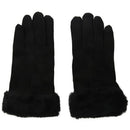 Autumn and Winter Suede Gloves Women's Warm Press Screen Haired Gloves Ridi