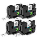 4Pcs 24mm Laminated Black on White Compatible for TZ TZe Tape Compatible wi