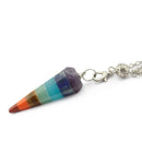 Rainbow Natural Stone Crystal Point Pendulum Dowsing Chakra Scrying Dowser
