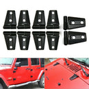 10X Hood & Door Hinge Cover For 2007-2017 Jeep Wrangler Jk Jku Car Accessor R5N1