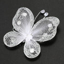 10Pcs Mixed Organza Wire Rhinestone Butterfly Wedding Decorations For Scrap