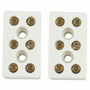 2 Pcs 250V 30A 3W8H High Temperature Ceramic Connector Block White