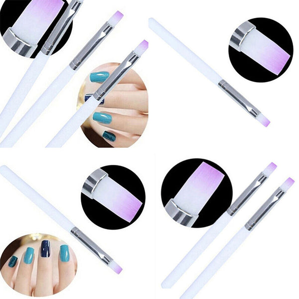2X Acrylic UV Gel Nail Art Design Pen Polish Painting Brush Manicure Tools j Gw