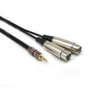 1/8" 3.5mm Jack to Dual XLR Female Stereo Camcorder Microphone Audio Cable