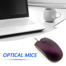 USB Wired Optical Mouse Desktop Laptop PC Ergonomics Office Mice (Purple) A