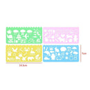 4pcs Korean Candy Color DIY Drawing Template Ruler Graphic Sketch Board