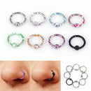 8Pcs Ear Lip Nose Ring Septum Ring Hoop Cartilage Seamless Helix Body Piercing