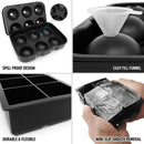 2pcs 6 Grids DIY Silicone Ice Cube Maker Ball Square Whiskey Ice Cube Molds A