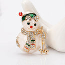 Lovely Cartoon Snowman Brooch Pin Rhinestone Alloy Corsage Badge