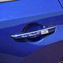 4pcs Car Stickers Racing Development WRC Door Handle Vinyl Decals (White)