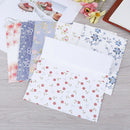 10Pcs  Fresh and Elegant Floral Envelope Letterhead Cherry Roses Letter Paper JR