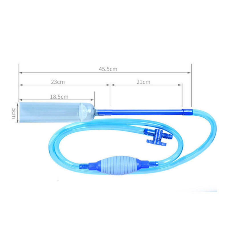 Aquarium Siphon Gravel Cleaner Fish Safe Tank Vacuum Pump Water Change Switch as