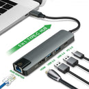 5 In 1 USB Type C To Multi-port Converter Hub With HDMI/USB 3.0/PD Ports